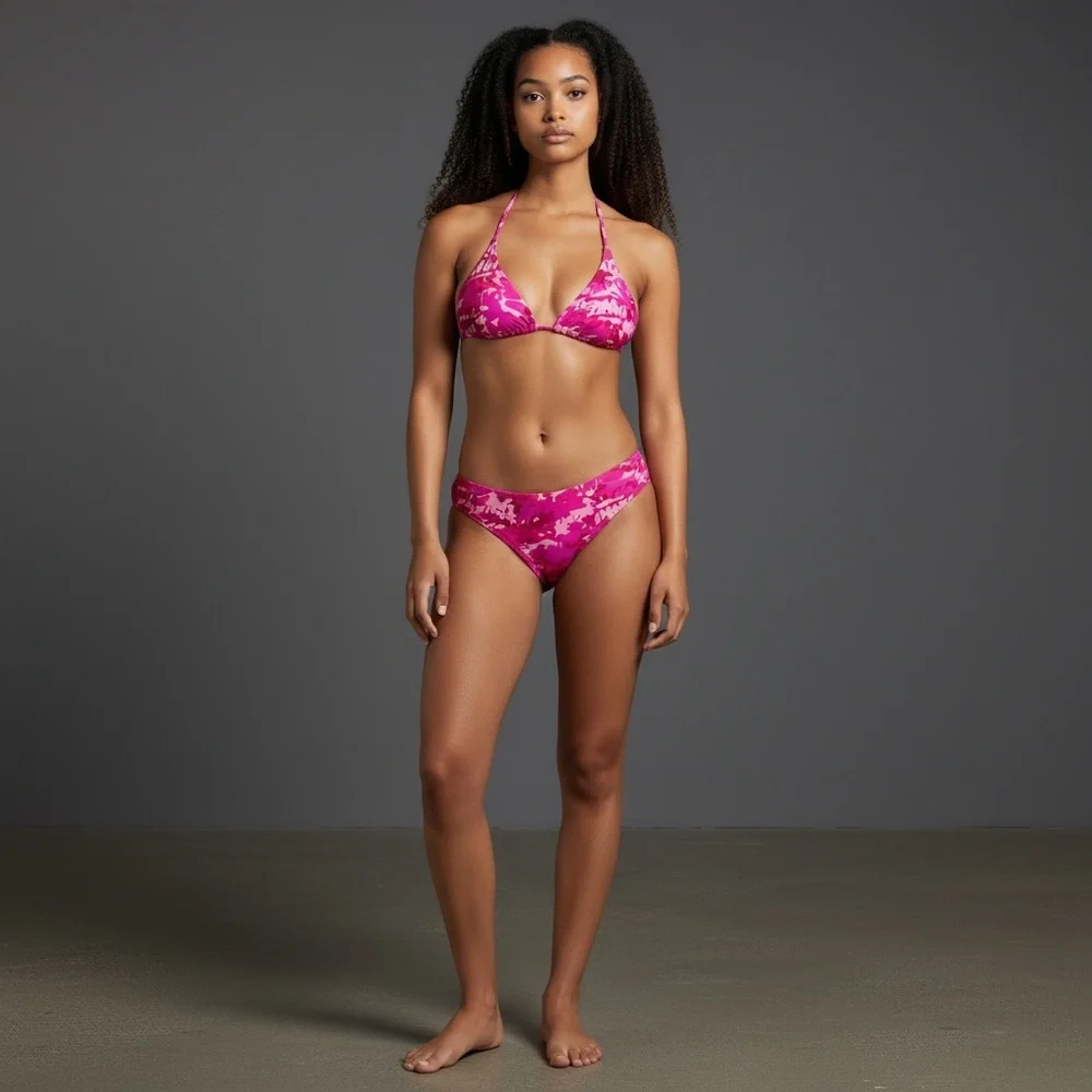 SKIMS Recycled Swim Set | Pink Camo